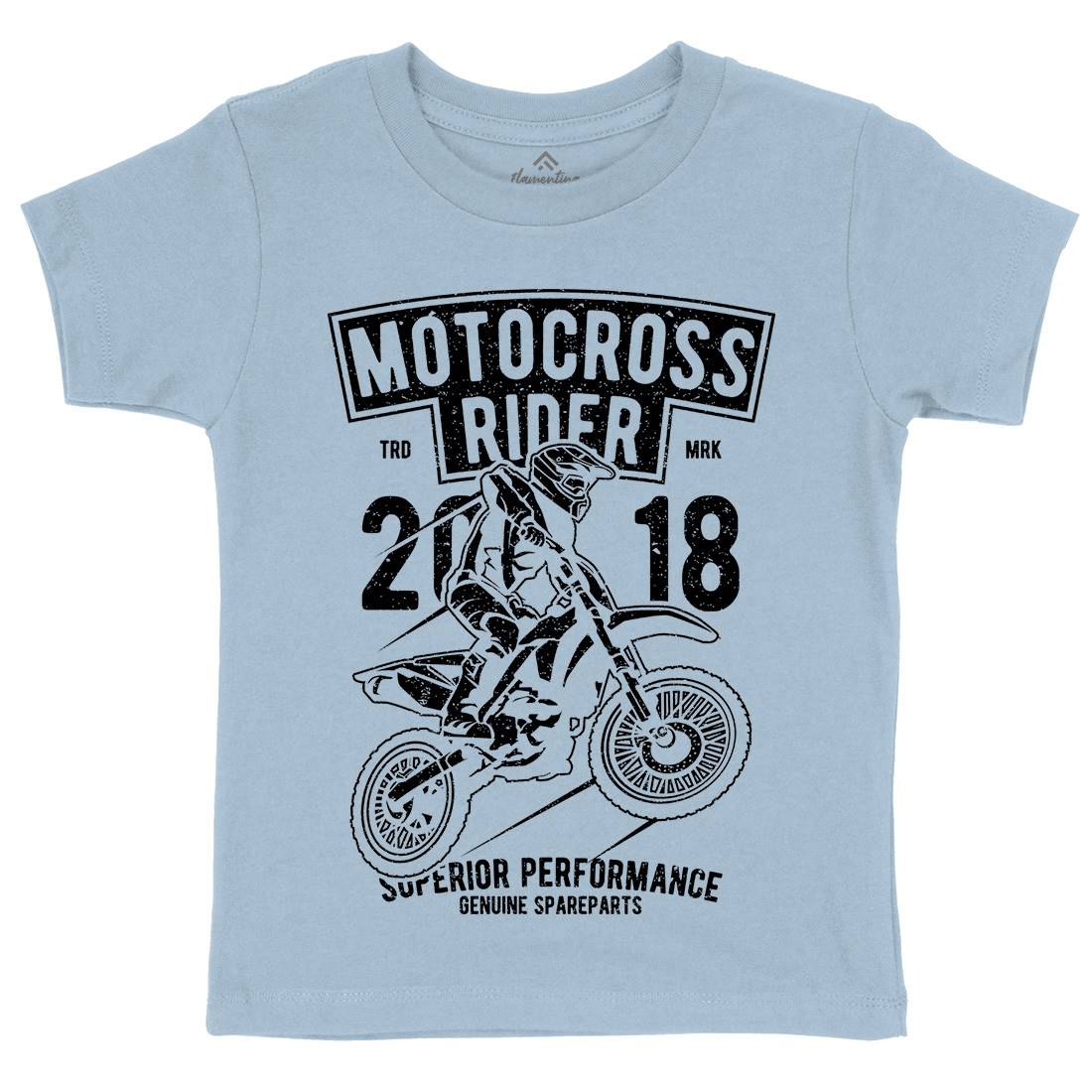 Motocross Rider Kids Crew Neck T-Shirt Motorcycles A718