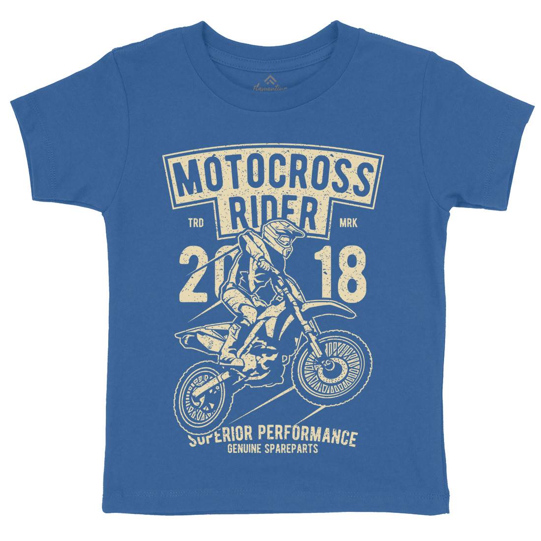 Motocross Rider Kids Organic Crew Neck T-Shirt Motorcycles A718
