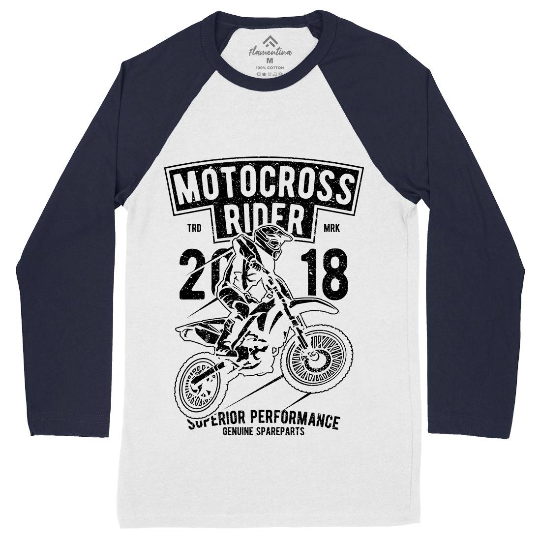 Motocross Rider Mens Long Sleeve Baseball T-Shirt Motorcycles A718