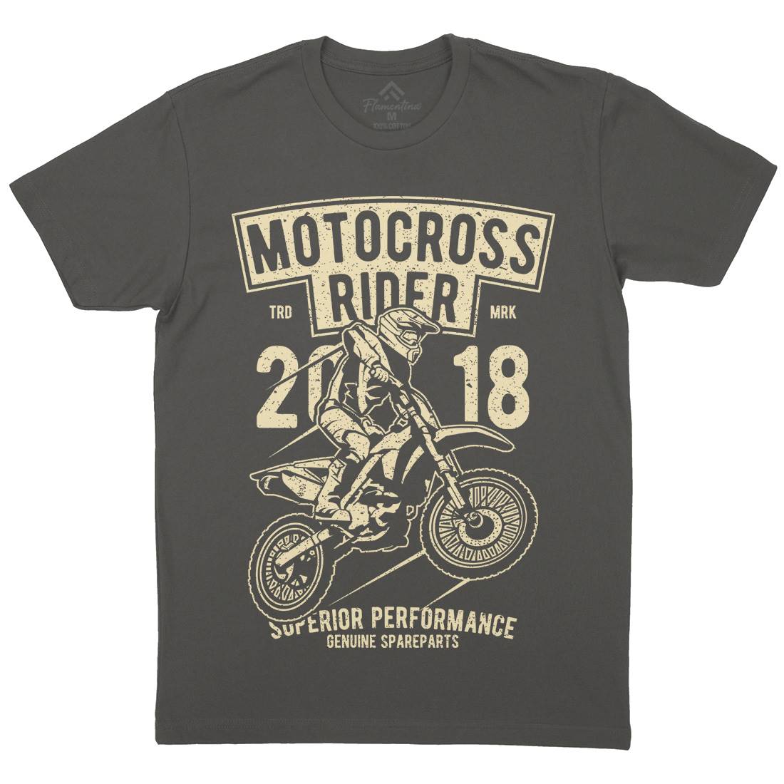 Motocross Rider Mens Organic Crew Neck T-Shirt Motorcycles A718