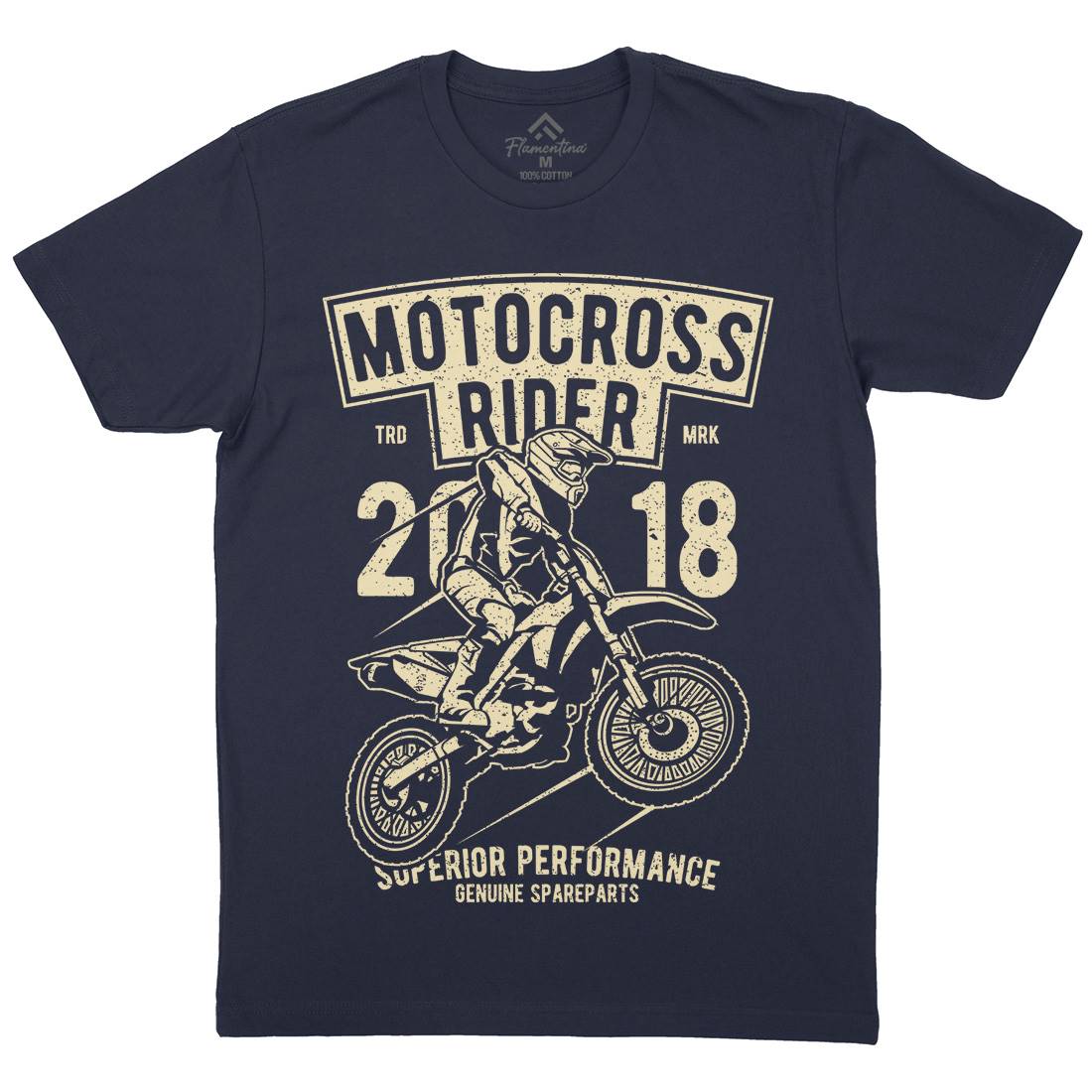 Motocross Rider Mens Crew Neck T-Shirt Motorcycles A718