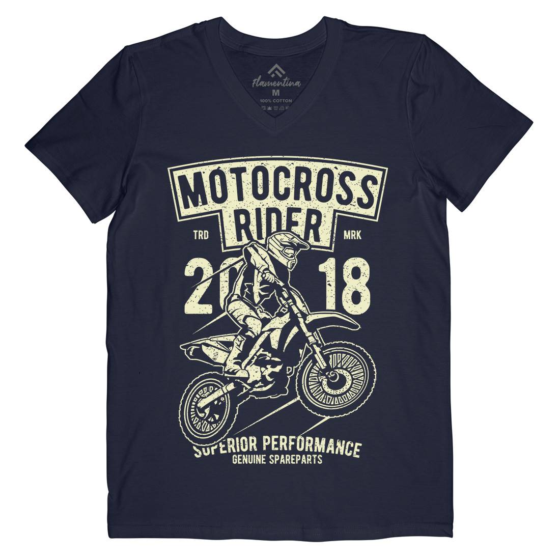 Motocross Rider Mens V-Neck T-Shirt Motorcycles A718