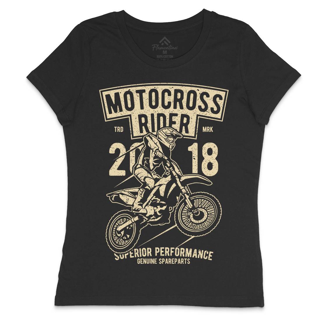 Motocross Rider Womens Crew Neck T-Shirt Motorcycles A718
