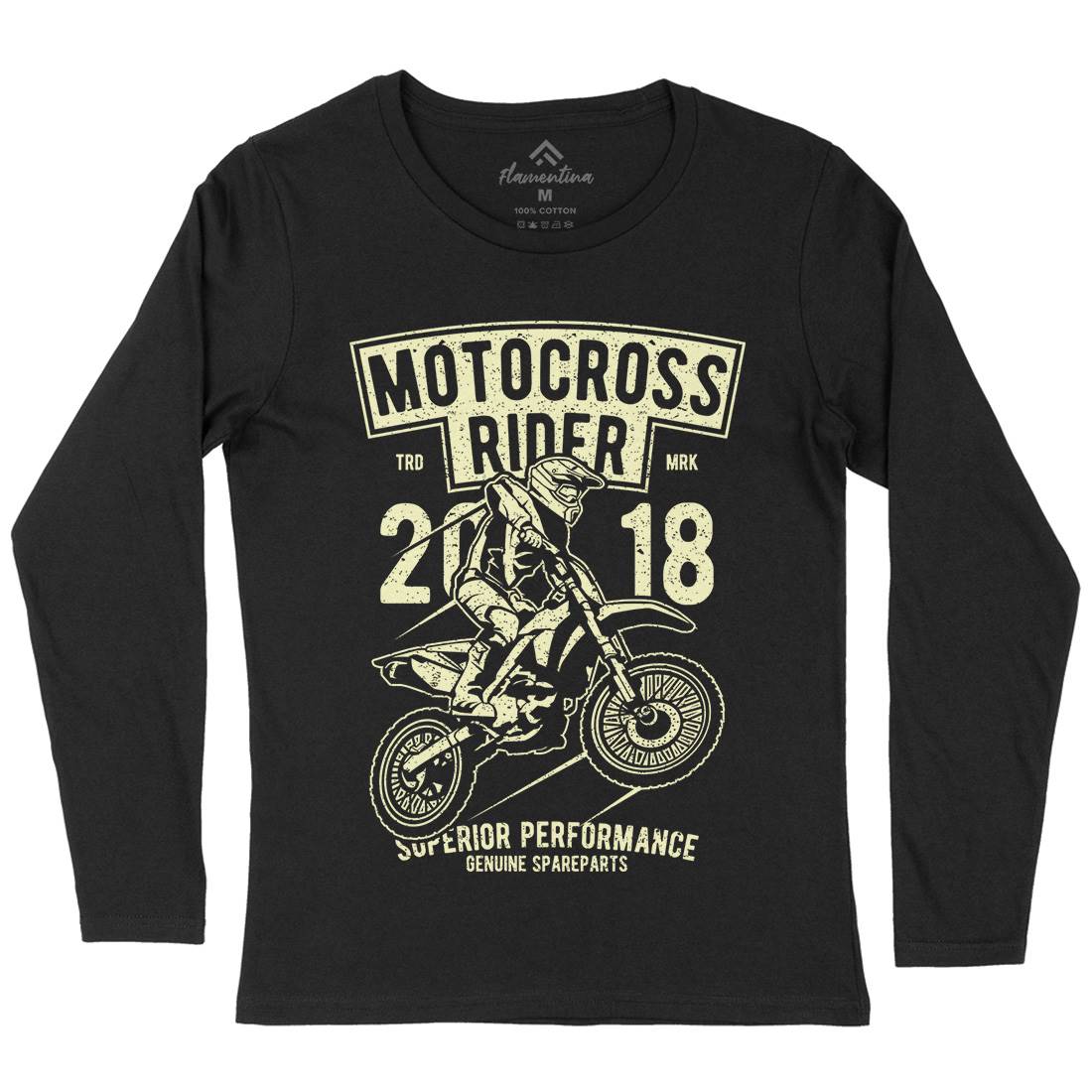 Motocross Rider Womens Long Sleeve T-Shirt Motorcycles A718