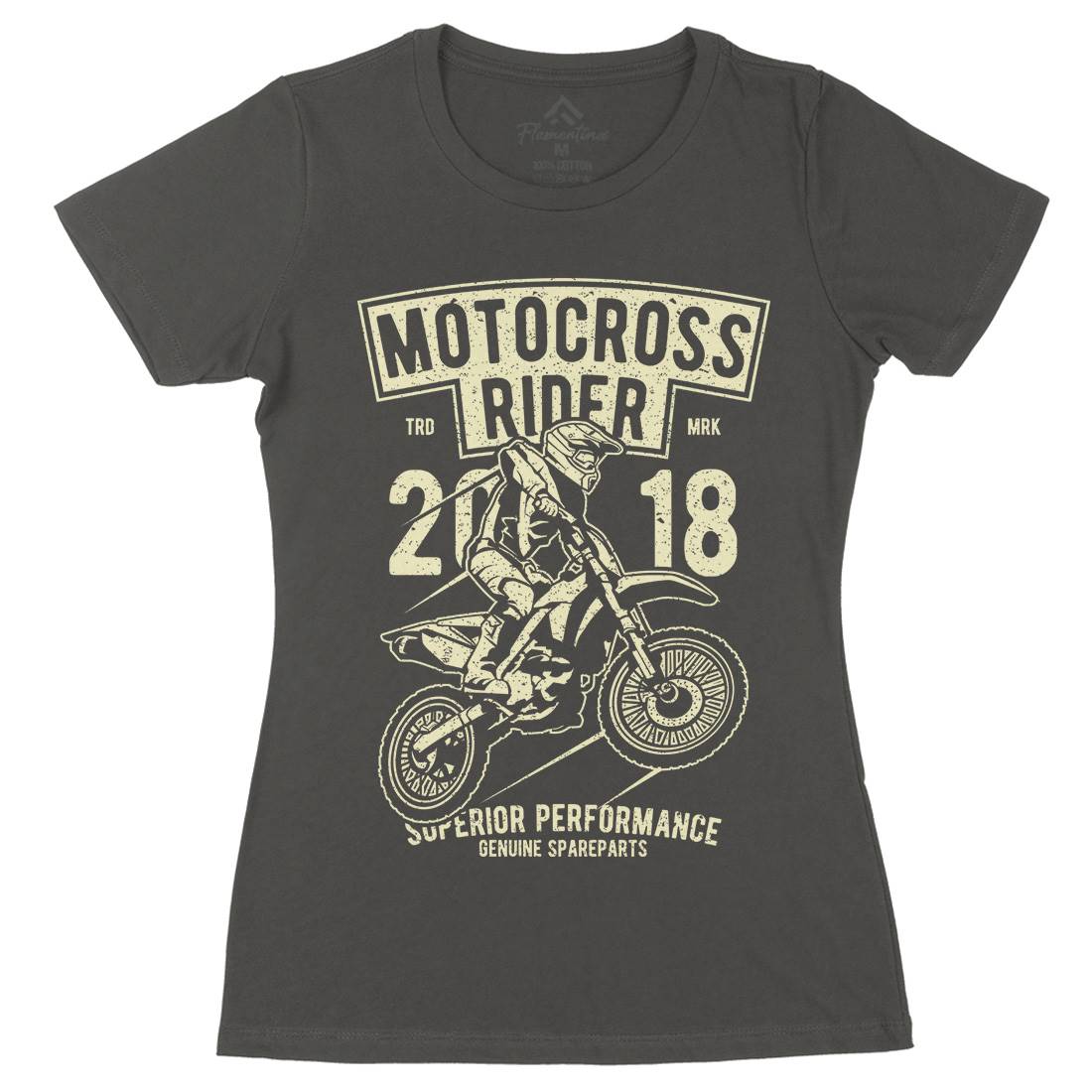Motocross Rider Womens Organic Crew Neck T-Shirt Motorcycles A718