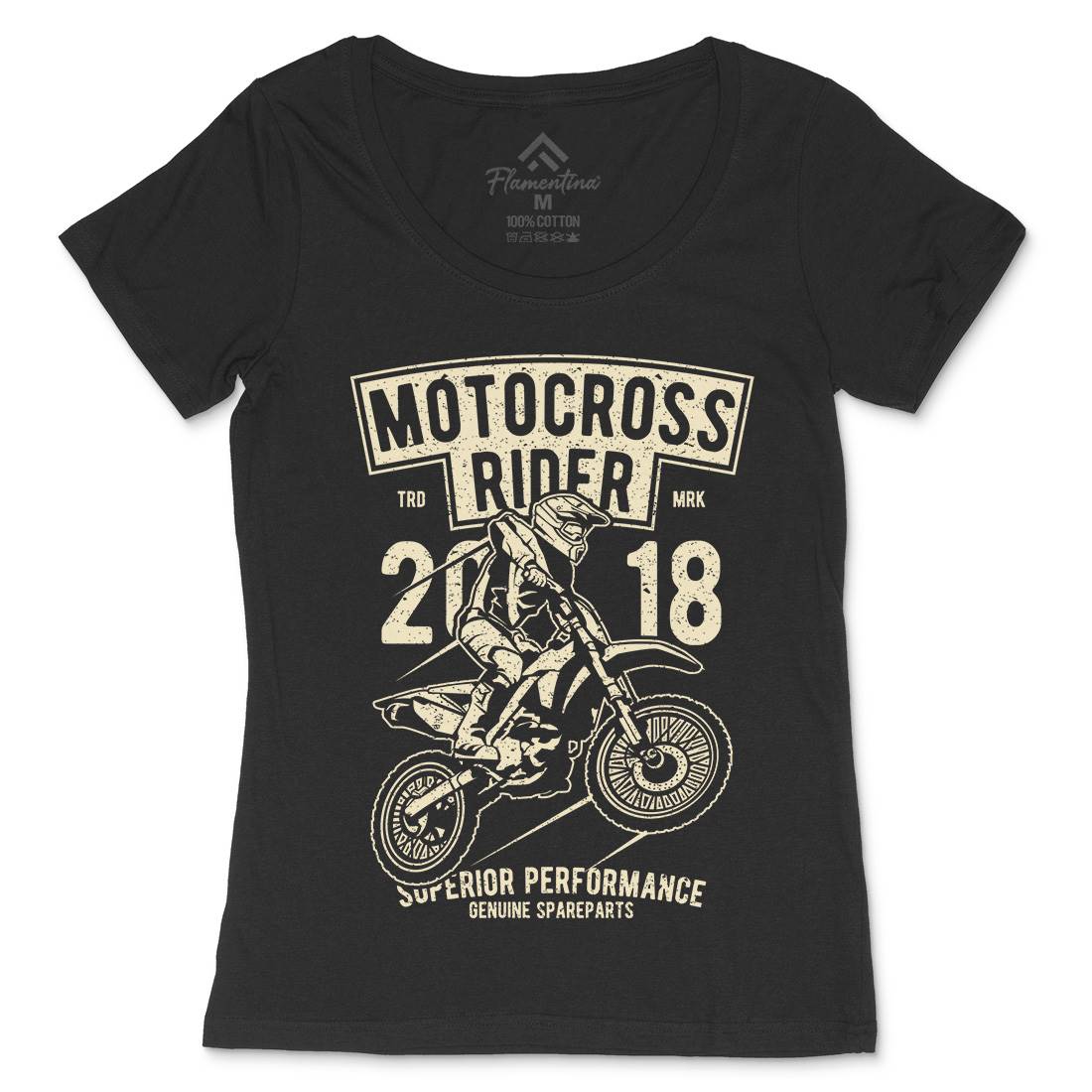 Motocross Rider Womens Scoop Neck T-Shirt Motorcycles A718
