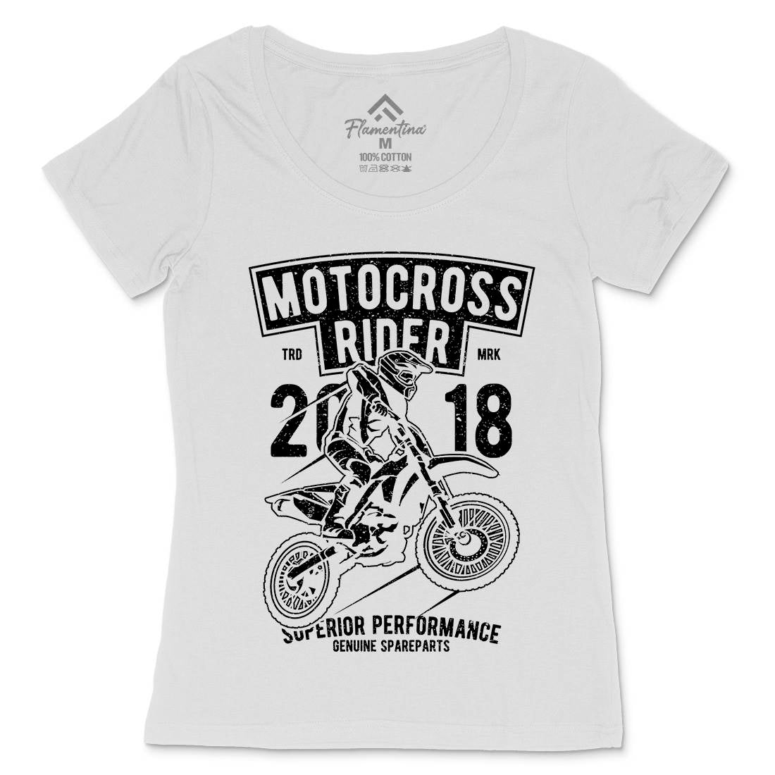 Motocross Rider Womens Scoop Neck T-Shirt Motorcycles A718