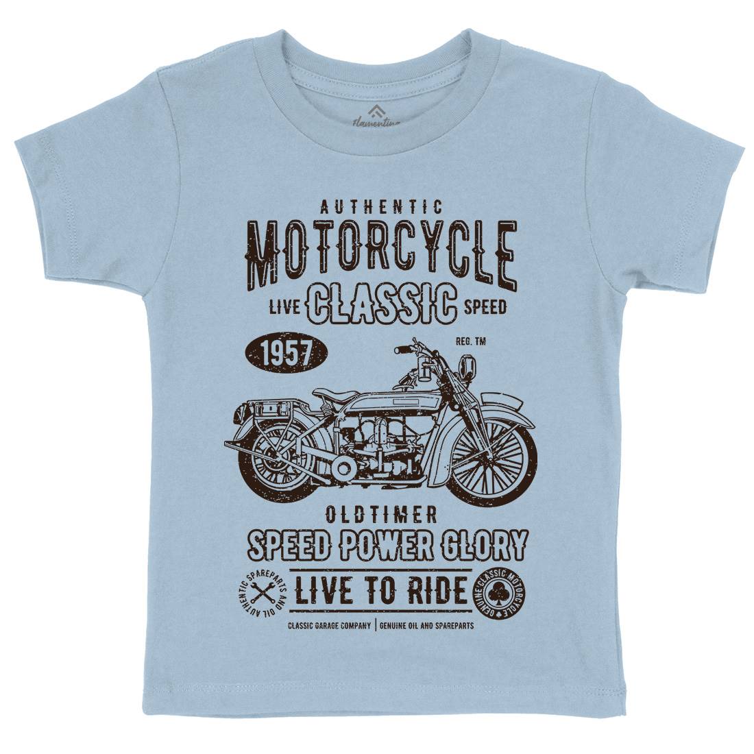 Classic Kids Organic Crew Neck T-Shirt Motorcycles A719