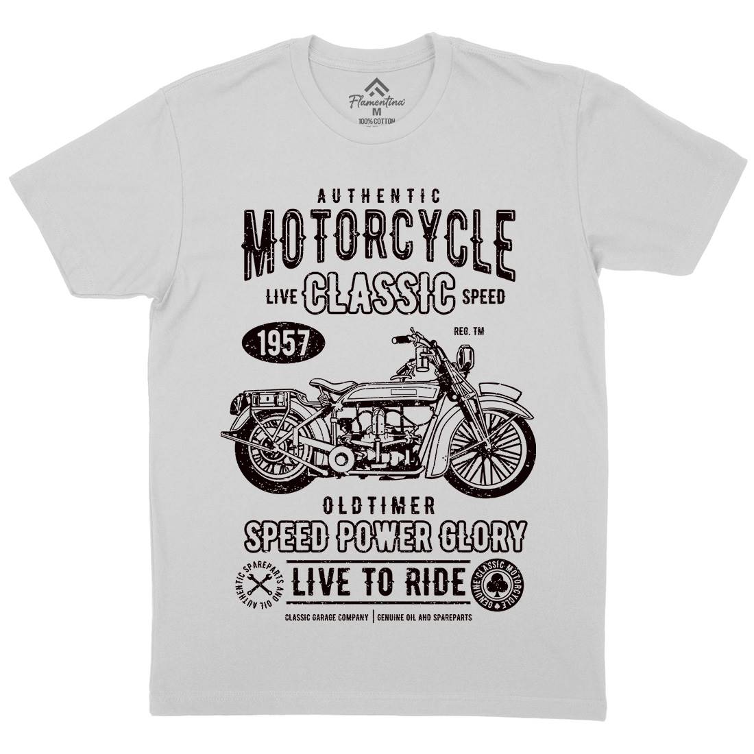 Classic Mens Crew Neck T-Shirt Motorcycles A719