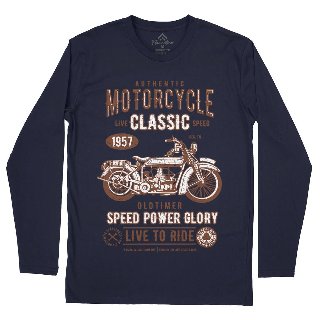 Classic Mens Long Sleeve T-Shirt Motorcycles A719