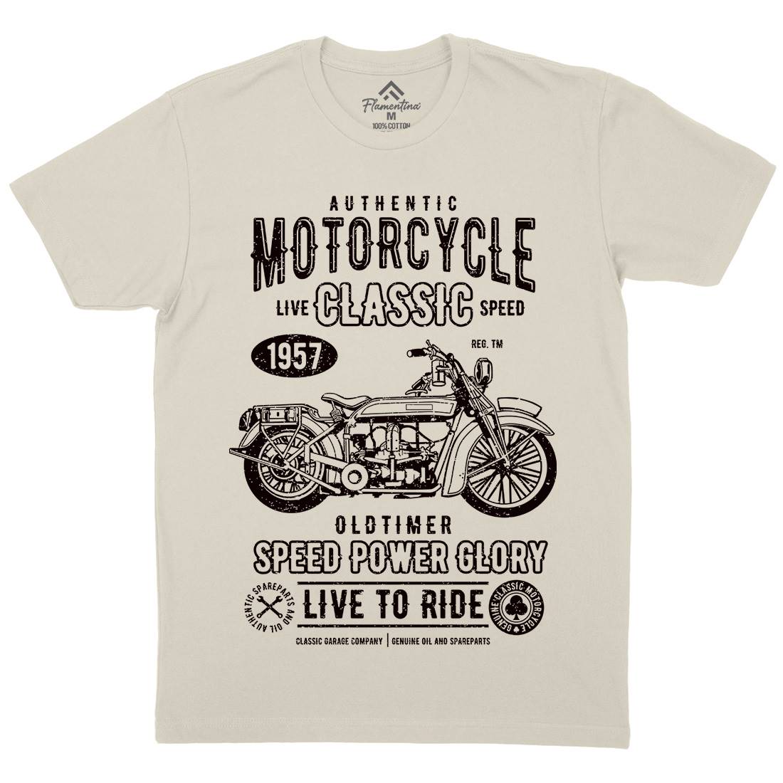 Classic Mens Organic Crew Neck T-Shirt Motorcycles A719