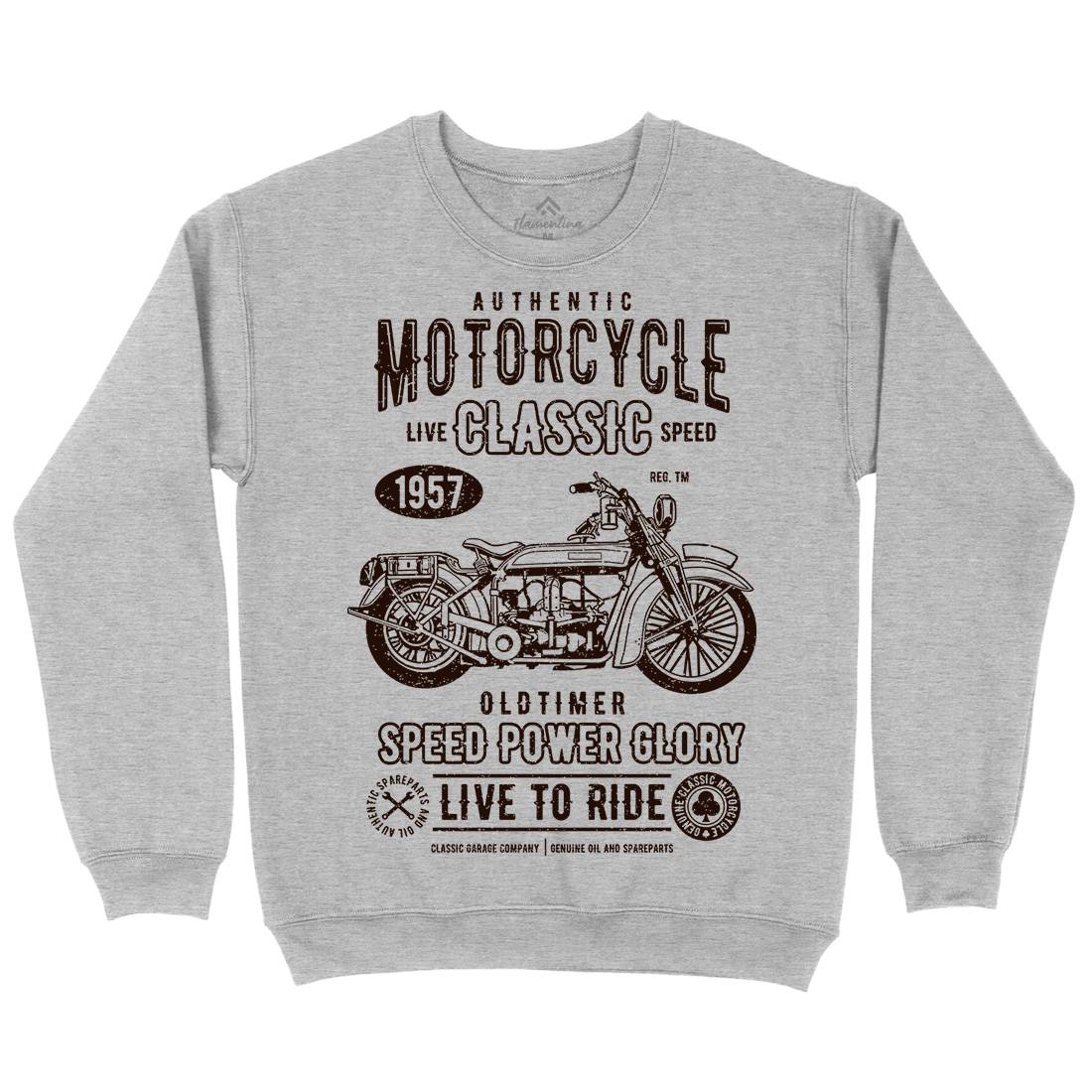 Classic Mens Crew Neck Sweatshirt Motorcycles A719