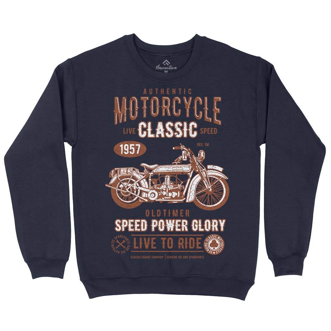Classic Kids Crew Neck Sweatshirt Motorcycles A719