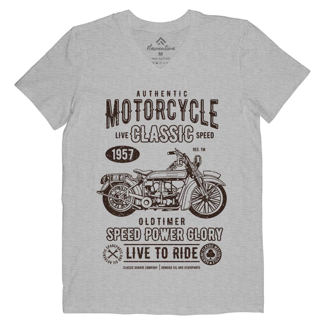 Classic Mens V-Neck T-Shirt Motorcycles A719