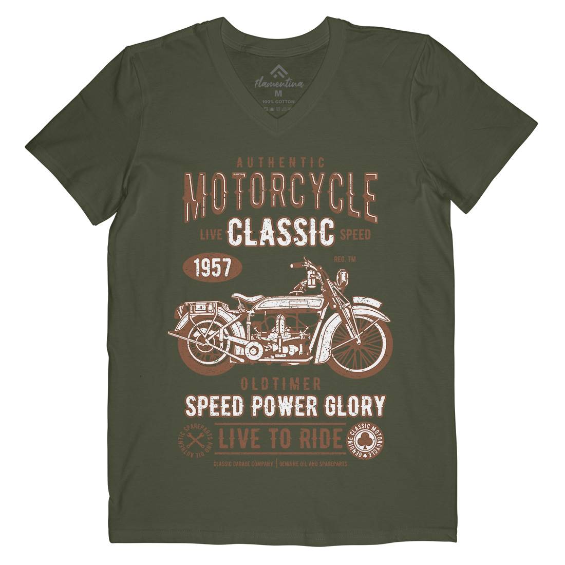 Classic Mens Organic V-Neck T-Shirt Motorcycles A719