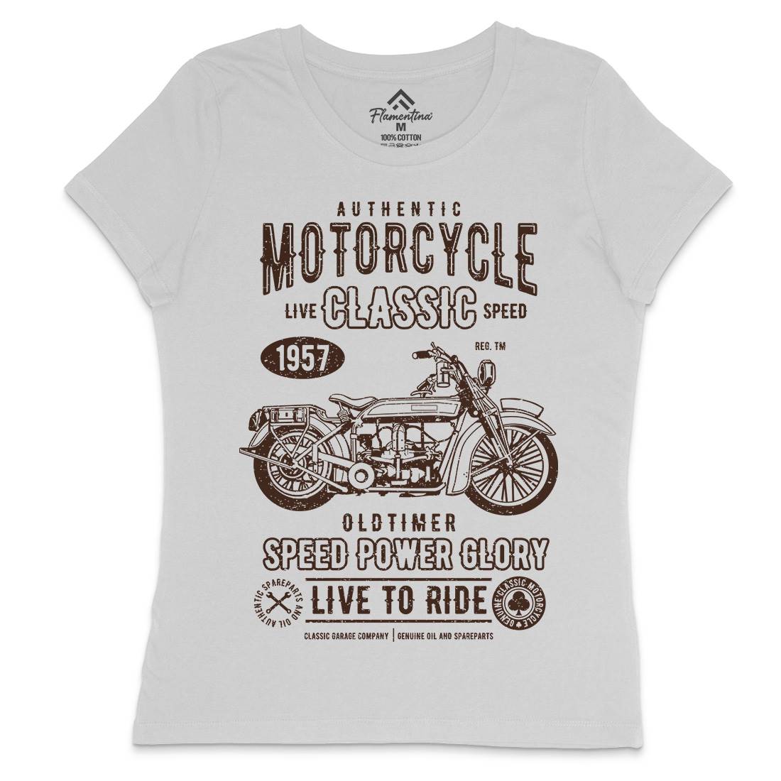 Classic Womens Crew Neck T-Shirt Motorcycles A719