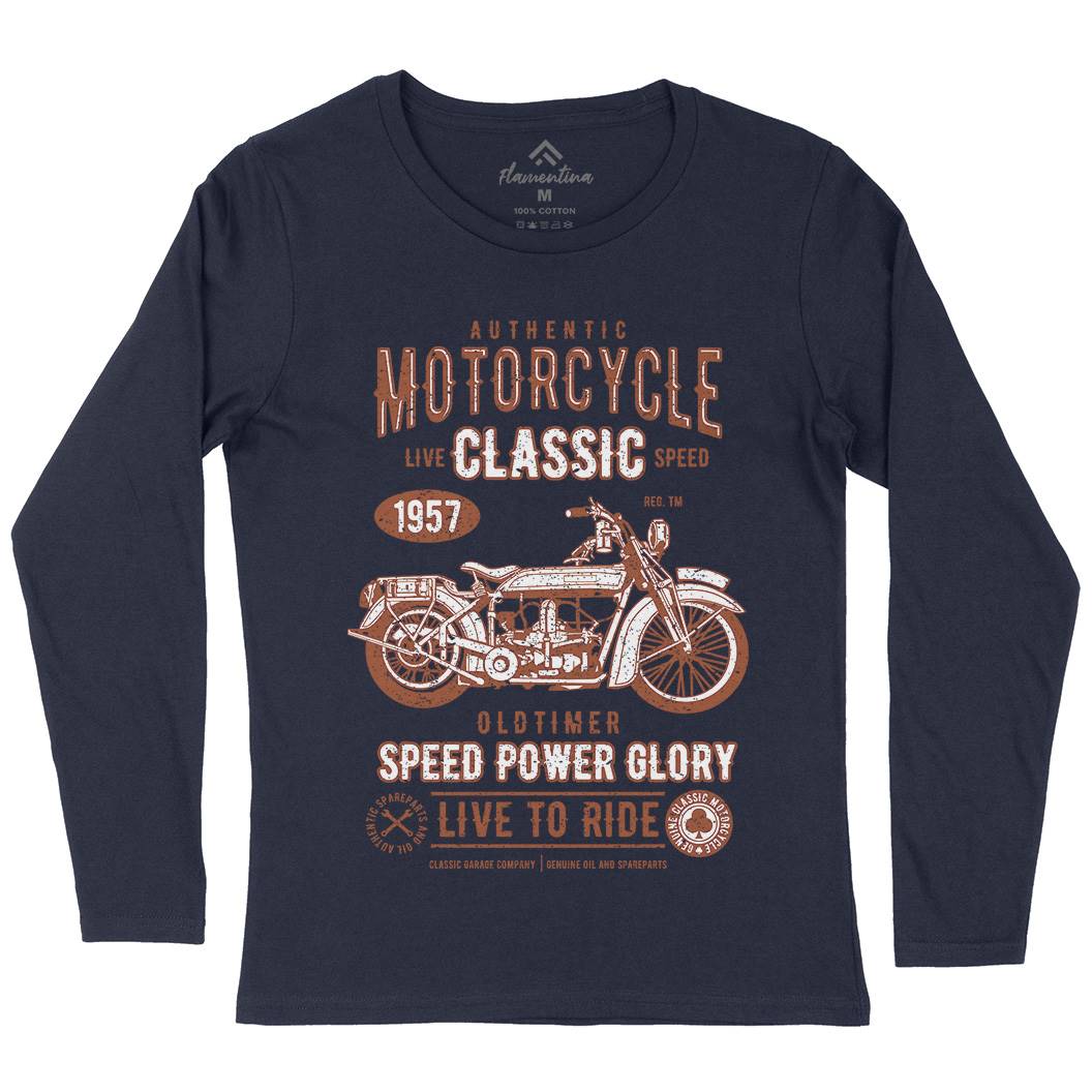 Classic Womens Long Sleeve T-Shirt Motorcycles A719
