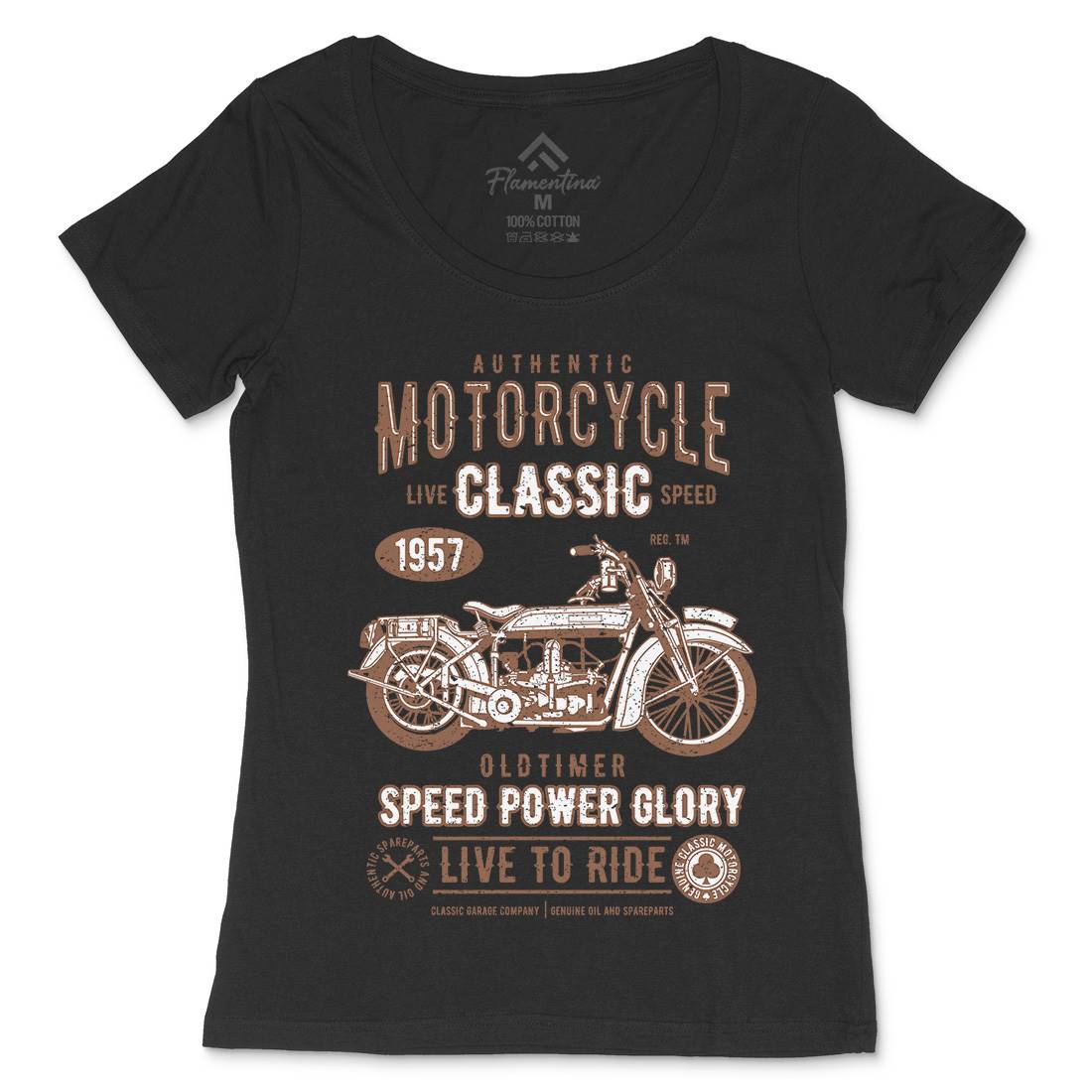 Classic Womens Scoop Neck T-Shirt Motorcycles A719