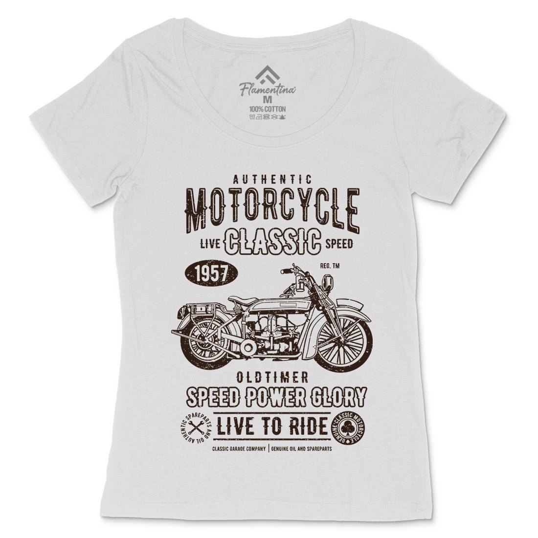 Classic Womens Scoop Neck T-Shirt Motorcycles A719