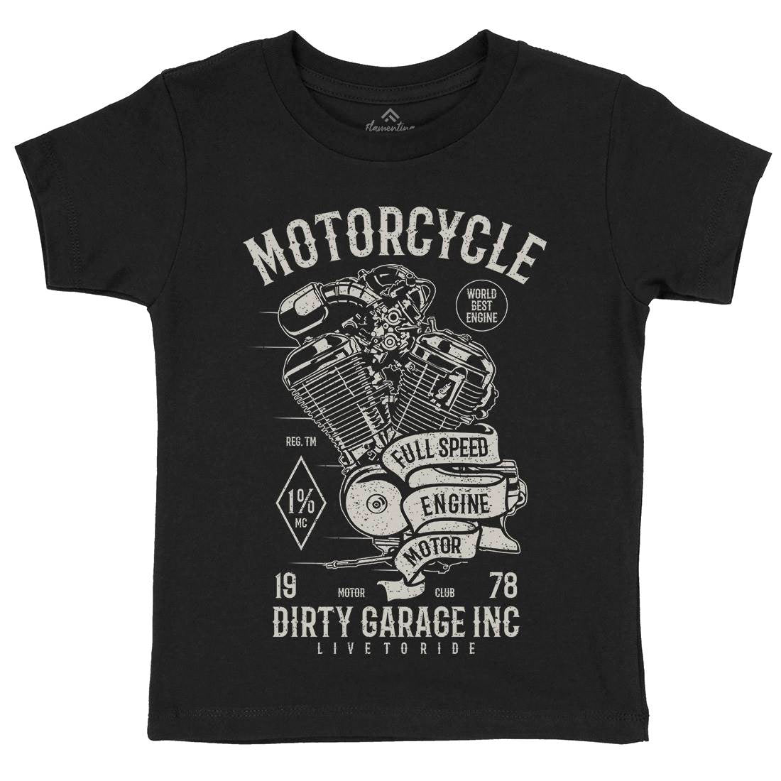 Full Speed Kids Organic Crew Neck T-Shirt Motorcycles A720