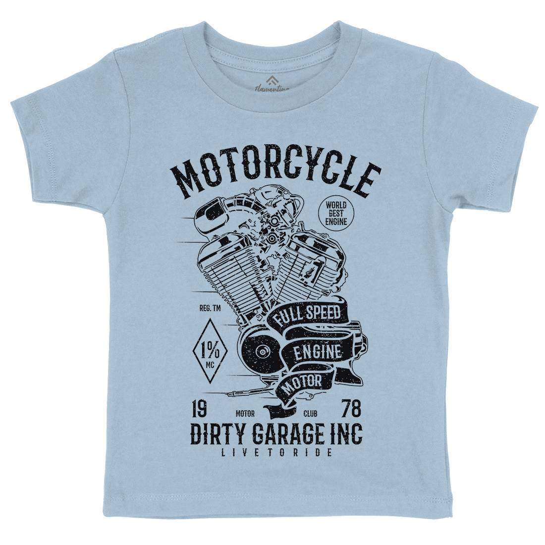 Full Speed Kids Organic Crew Neck T-Shirt Motorcycles A720