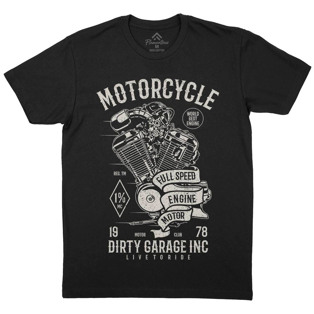 Full Speed Mens Crew Neck T-Shirt Motorcycles A720