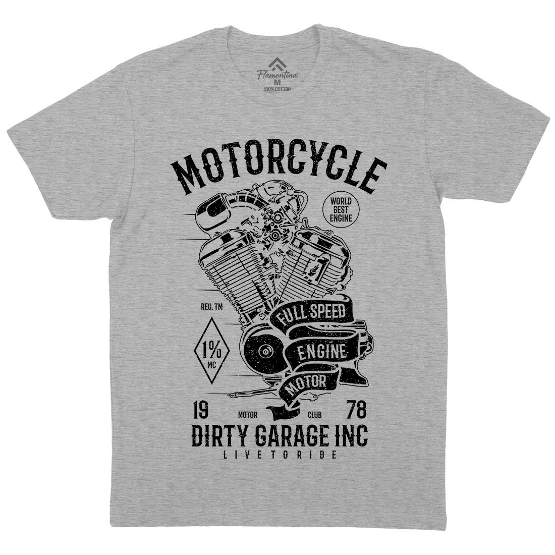 Full Speed Mens Organic Crew Neck T-Shirt Motorcycles A720