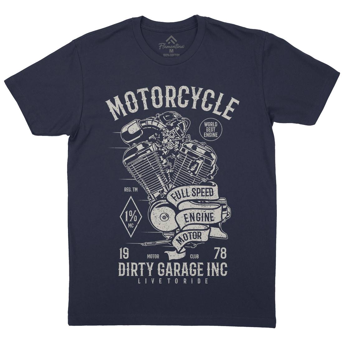 Full Speed Mens Organic Crew Neck T-Shirt Motorcycles A720