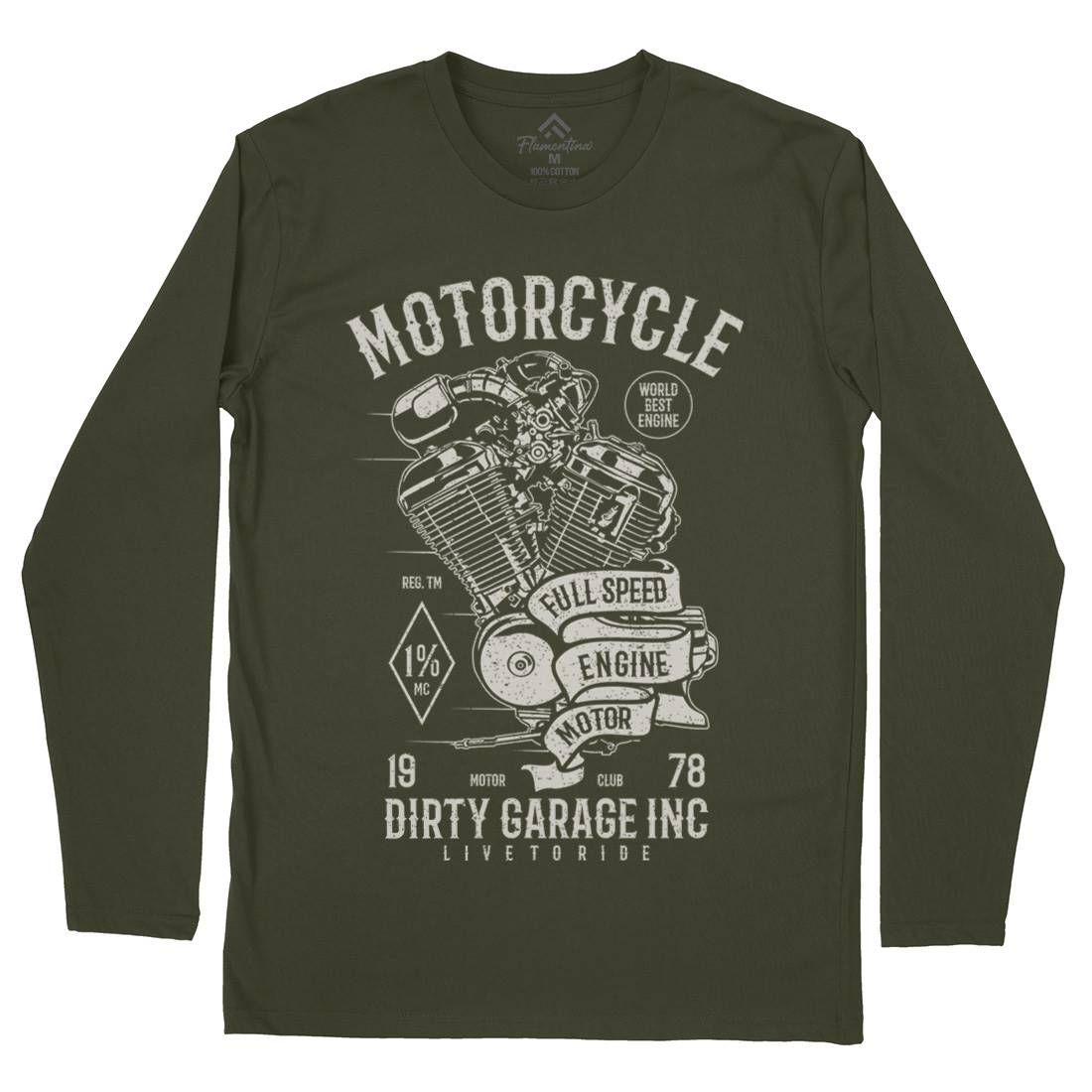Full Speed Mens Long Sleeve T-Shirt Motorcycles A720