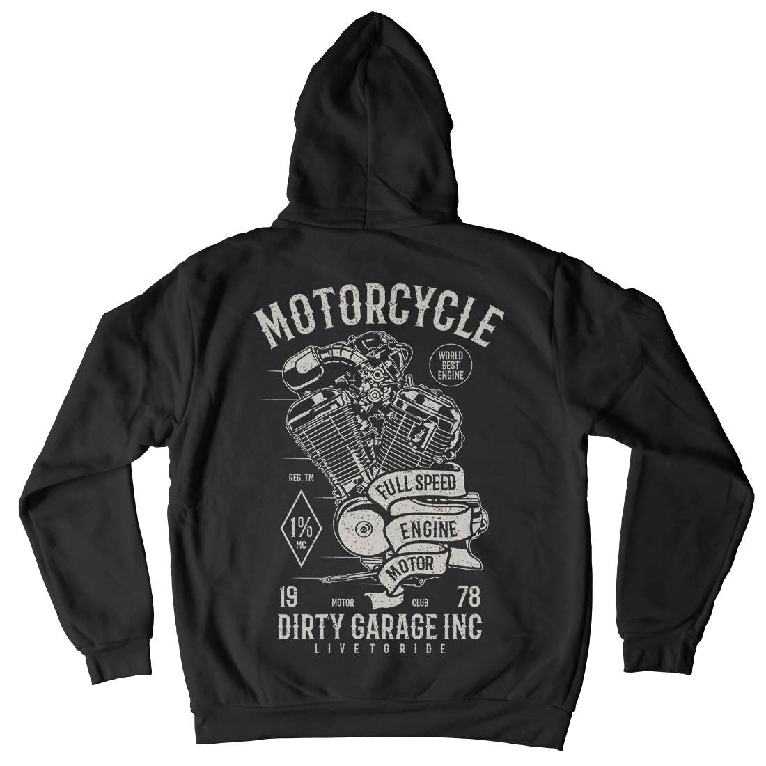 Full Speed Mens Hoodie With Pocket Motorcycles A720