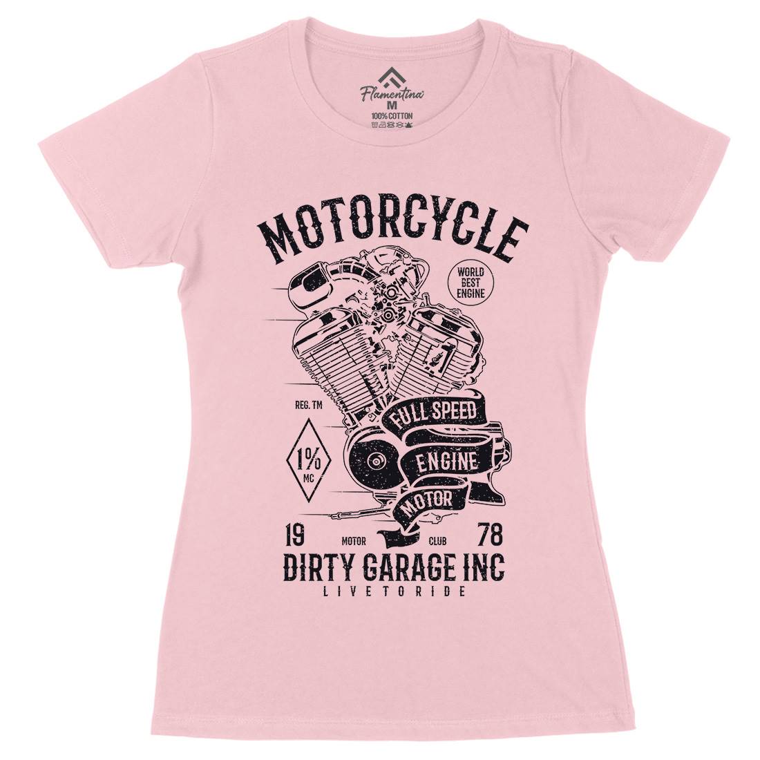 Full Speed Womens Organic Crew Neck T-Shirt Motorcycles A720