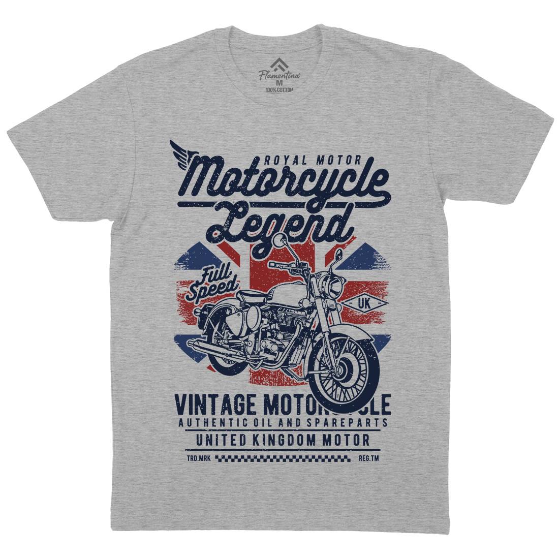 Legend Mens Organic Crew Neck T-Shirt Motorcycles A721
