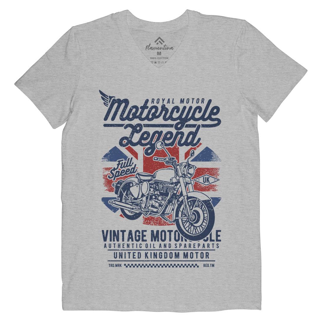 Legend Mens V-Neck T-Shirt Motorcycles A721