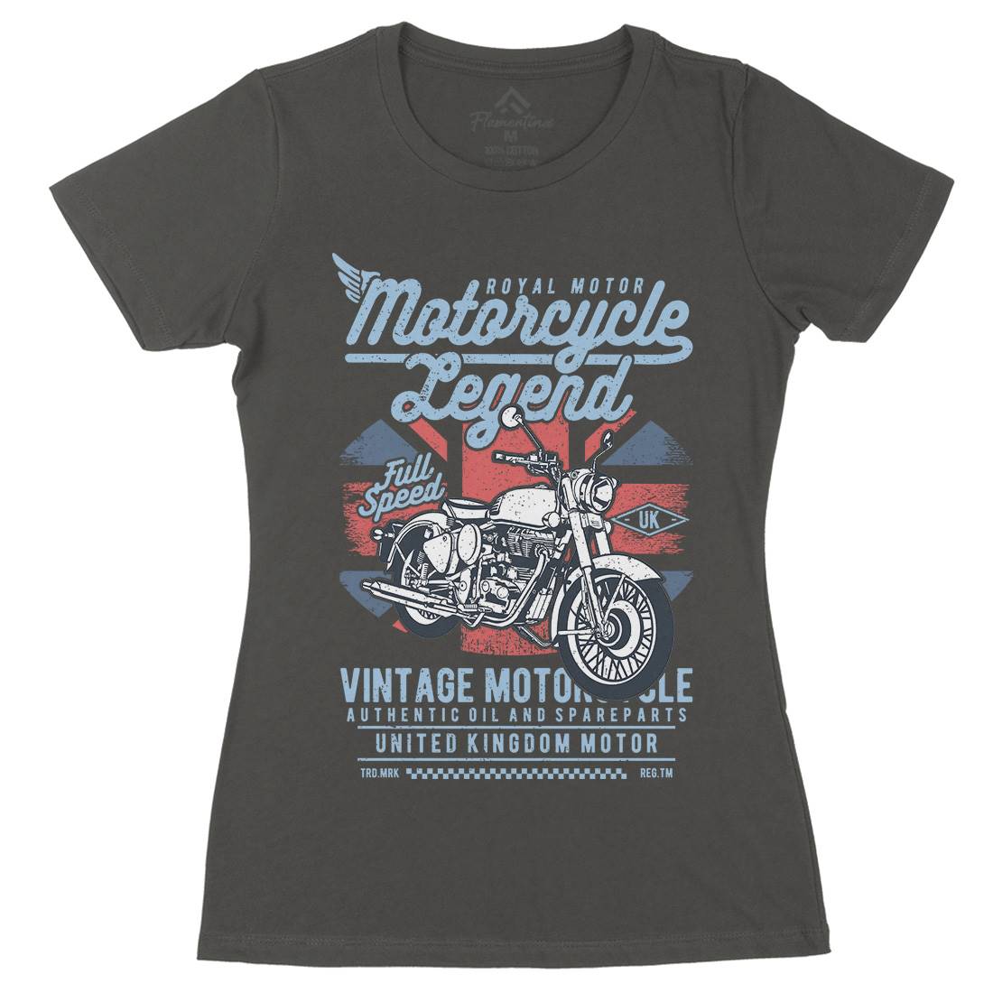 Legend Womens Organic Crew Neck T-Shirt Motorcycles A721