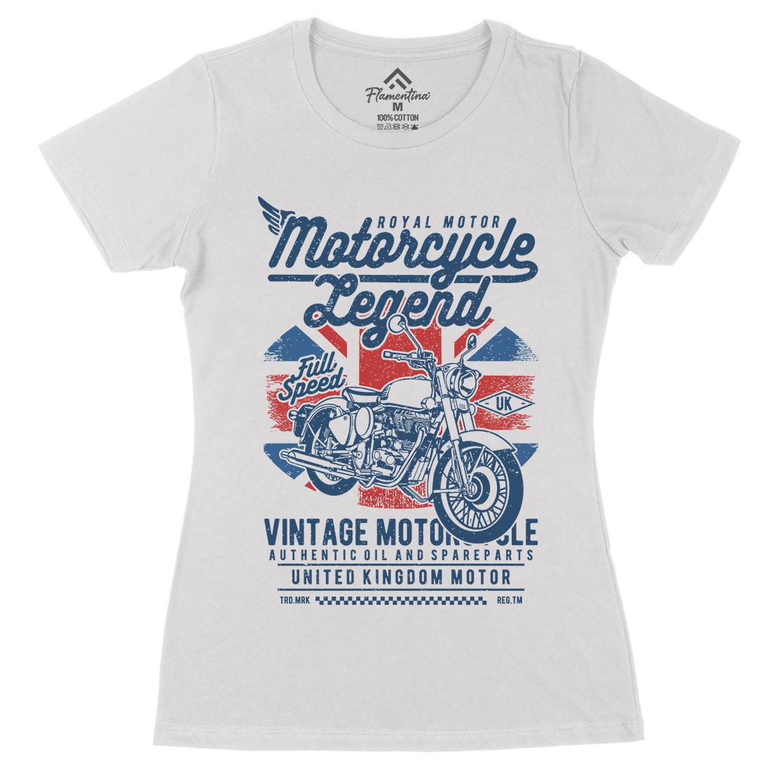 Legend Womens Organic Crew Neck T-Shirt Motorcycles A721