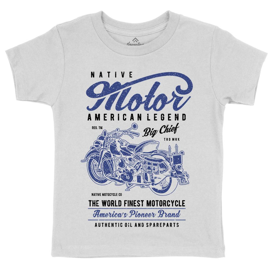 Native Kids Crew Neck T-Shirt Motorcycles A723