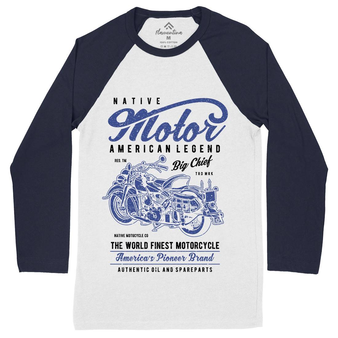 Native Mens Long Sleeve Baseball T-Shirt Motorcycles A723