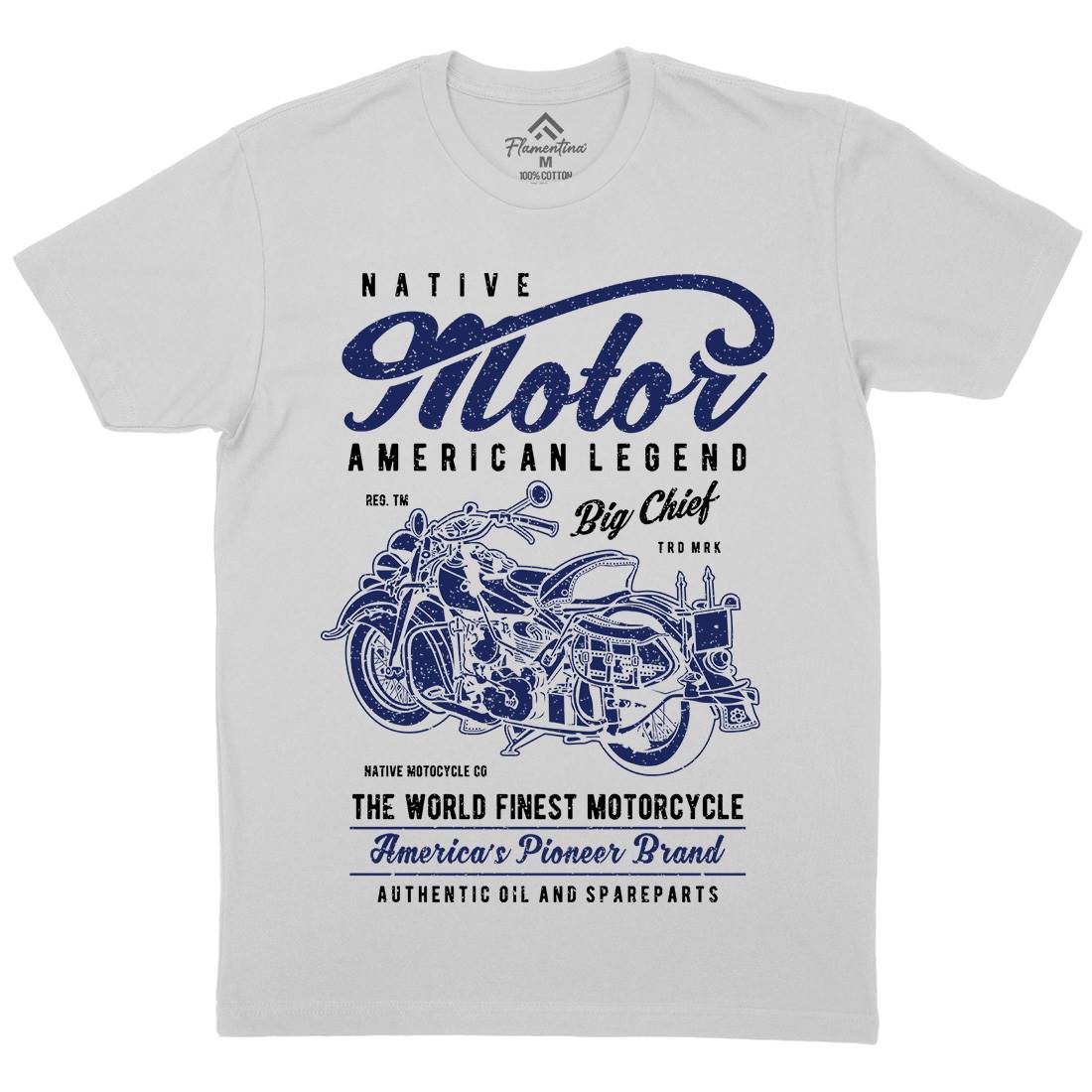 Native Mens Crew Neck T-Shirt Motorcycles A723