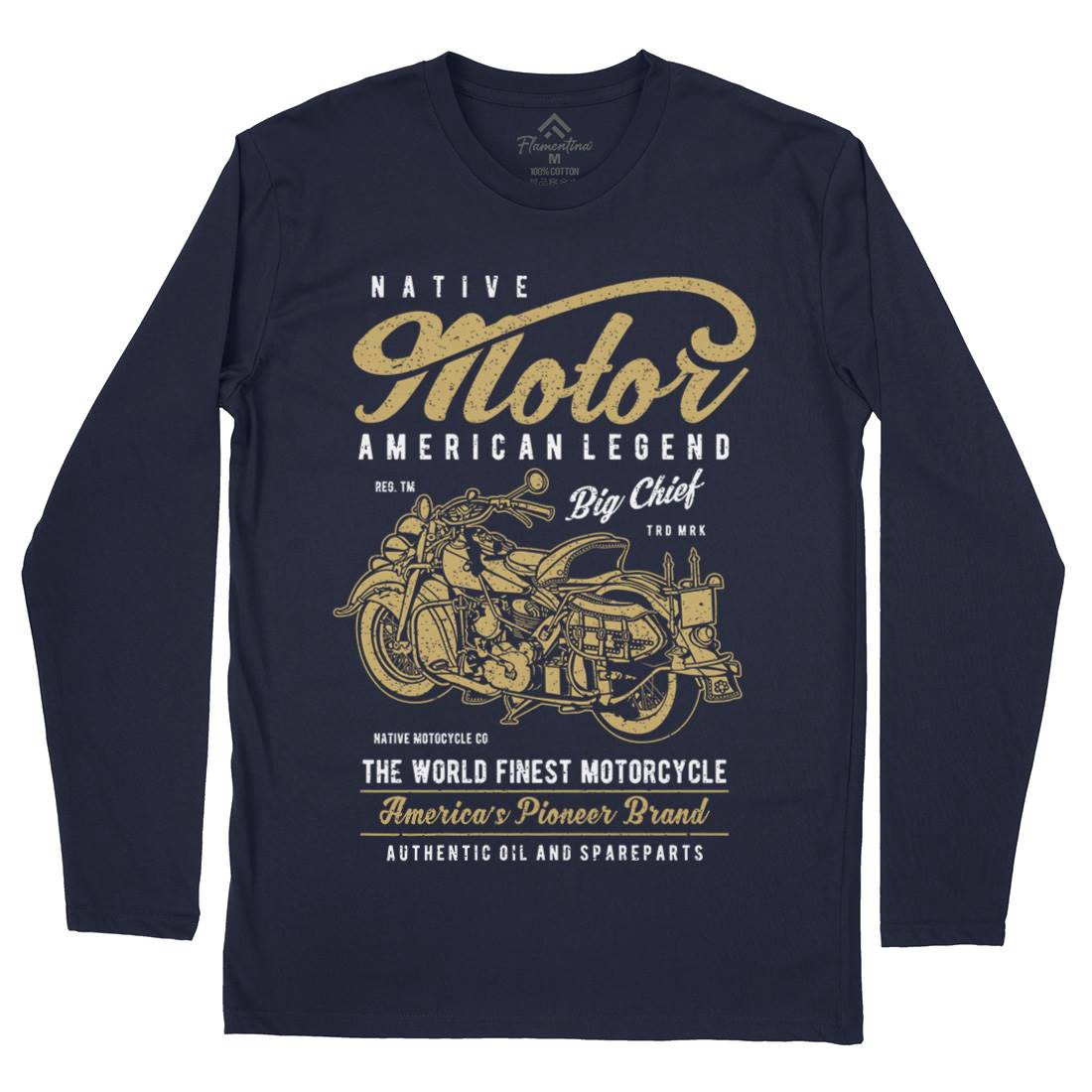 Native Mens Long Sleeve T-Shirt Motorcycles A723