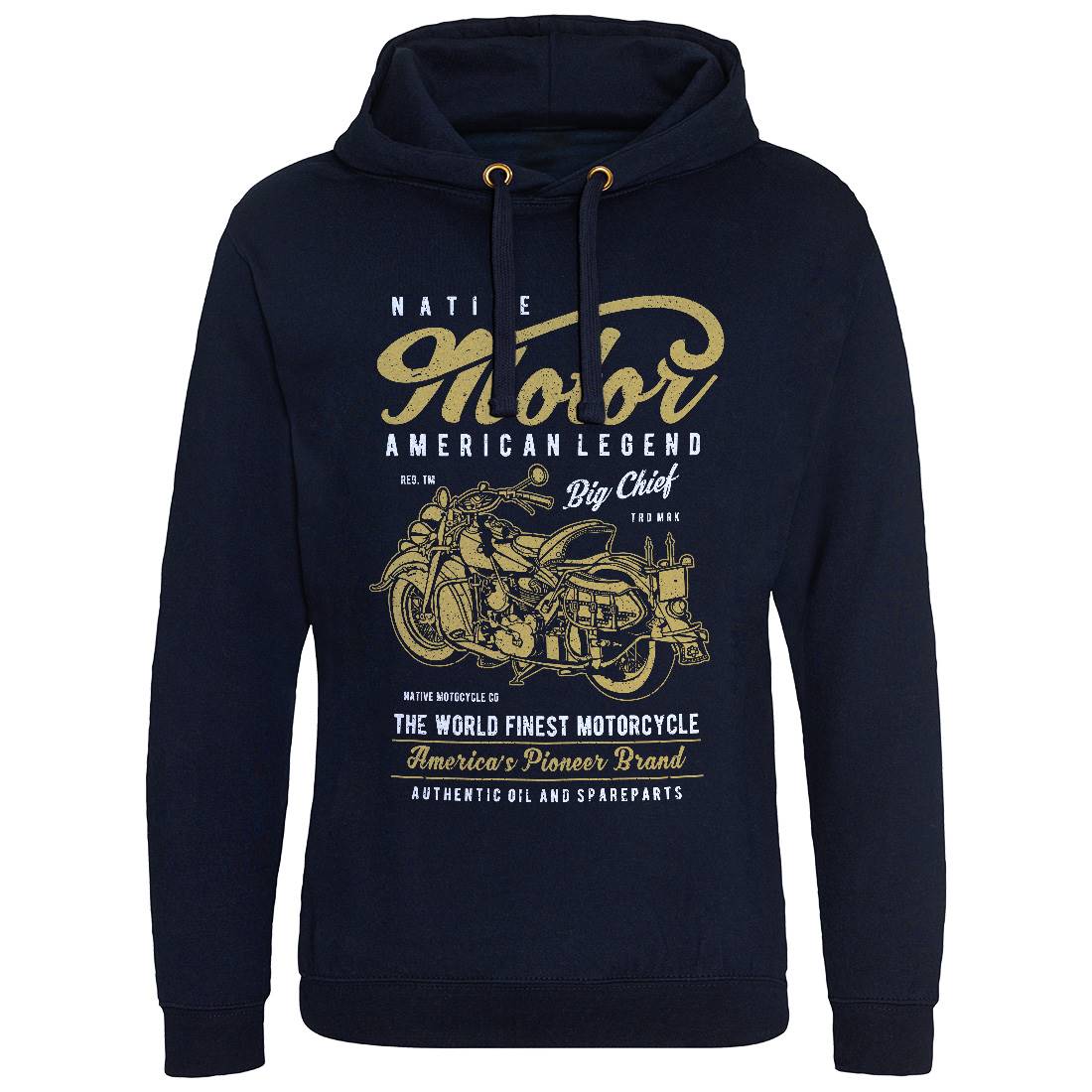 Native Mens Hoodie Without Pocket Motorcycles A723