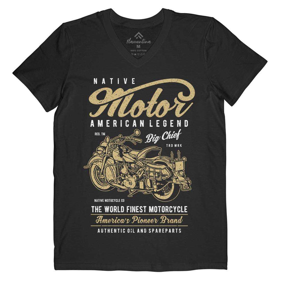 Native Mens V-Neck T-Shirt Motorcycles A723