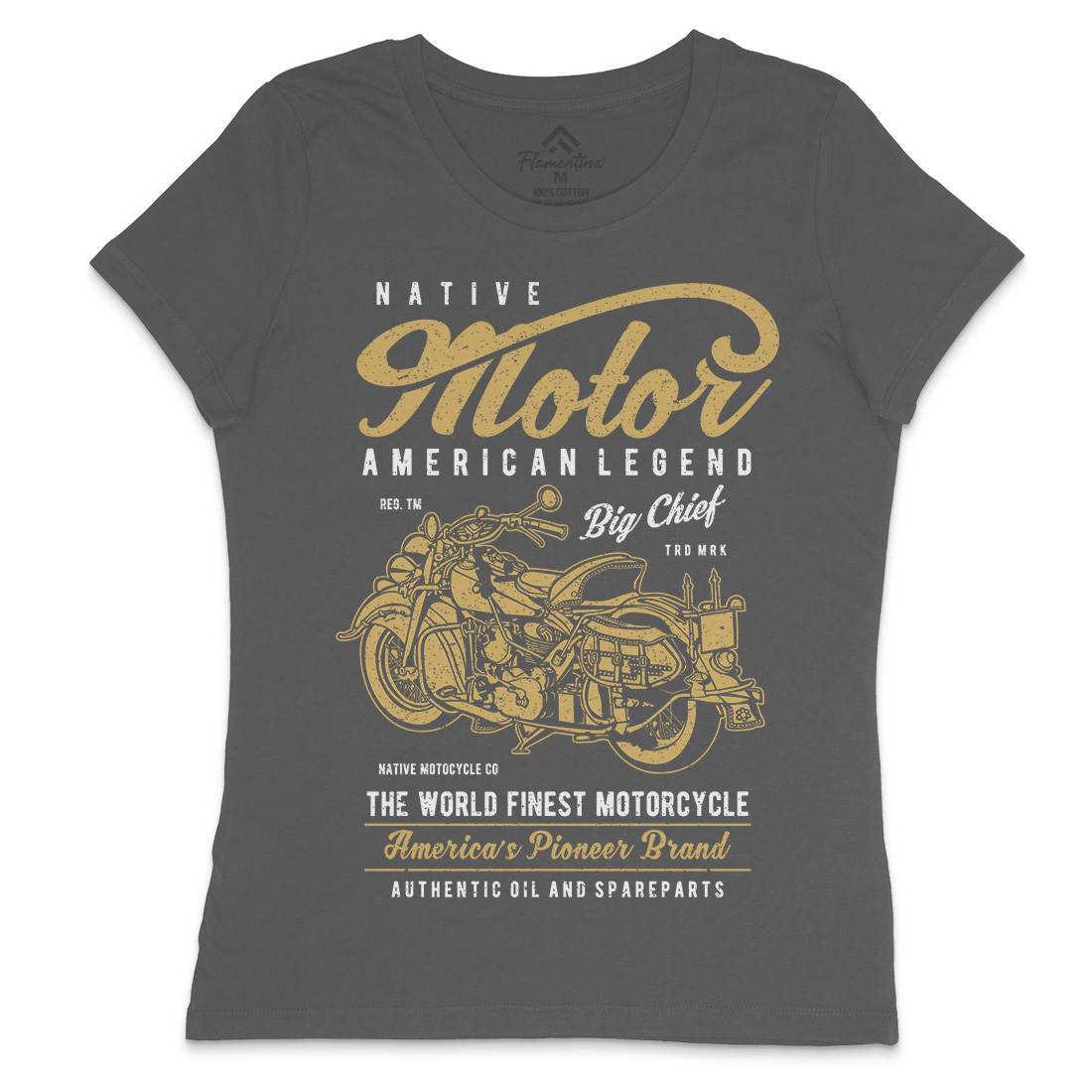 Native Womens Crew Neck T-Shirt Motorcycles A723