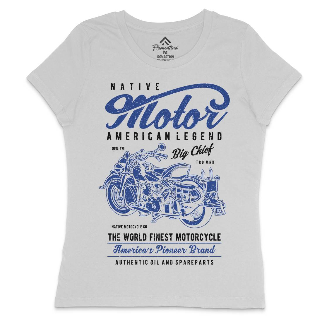 Native Womens Crew Neck T-Shirt Motorcycles A723