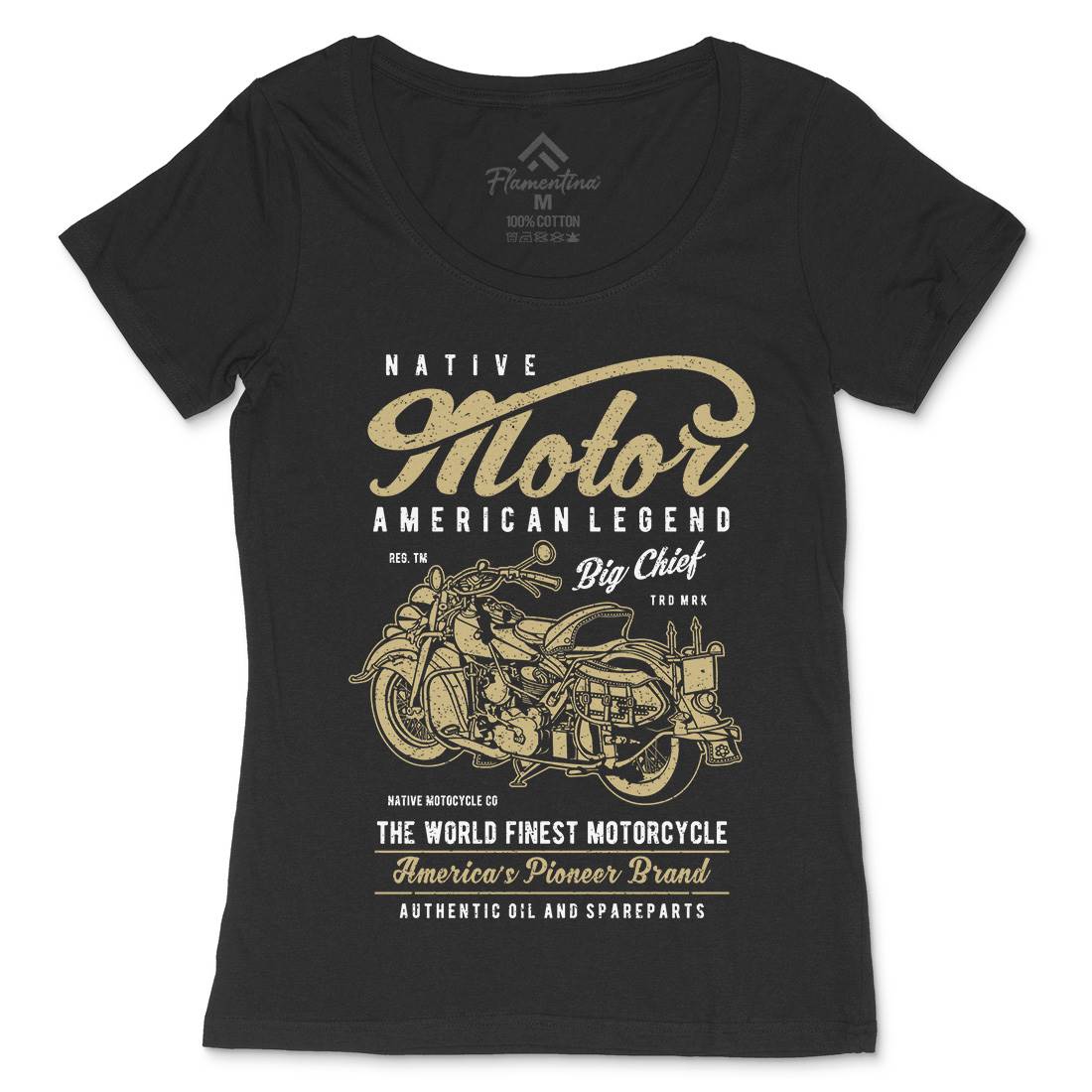 Native Womens Scoop Neck T-Shirt Motorcycles A723
