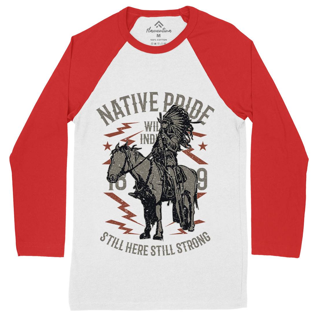 Native Pride Mens Long Sleeve Baseball T-Shirt American A724