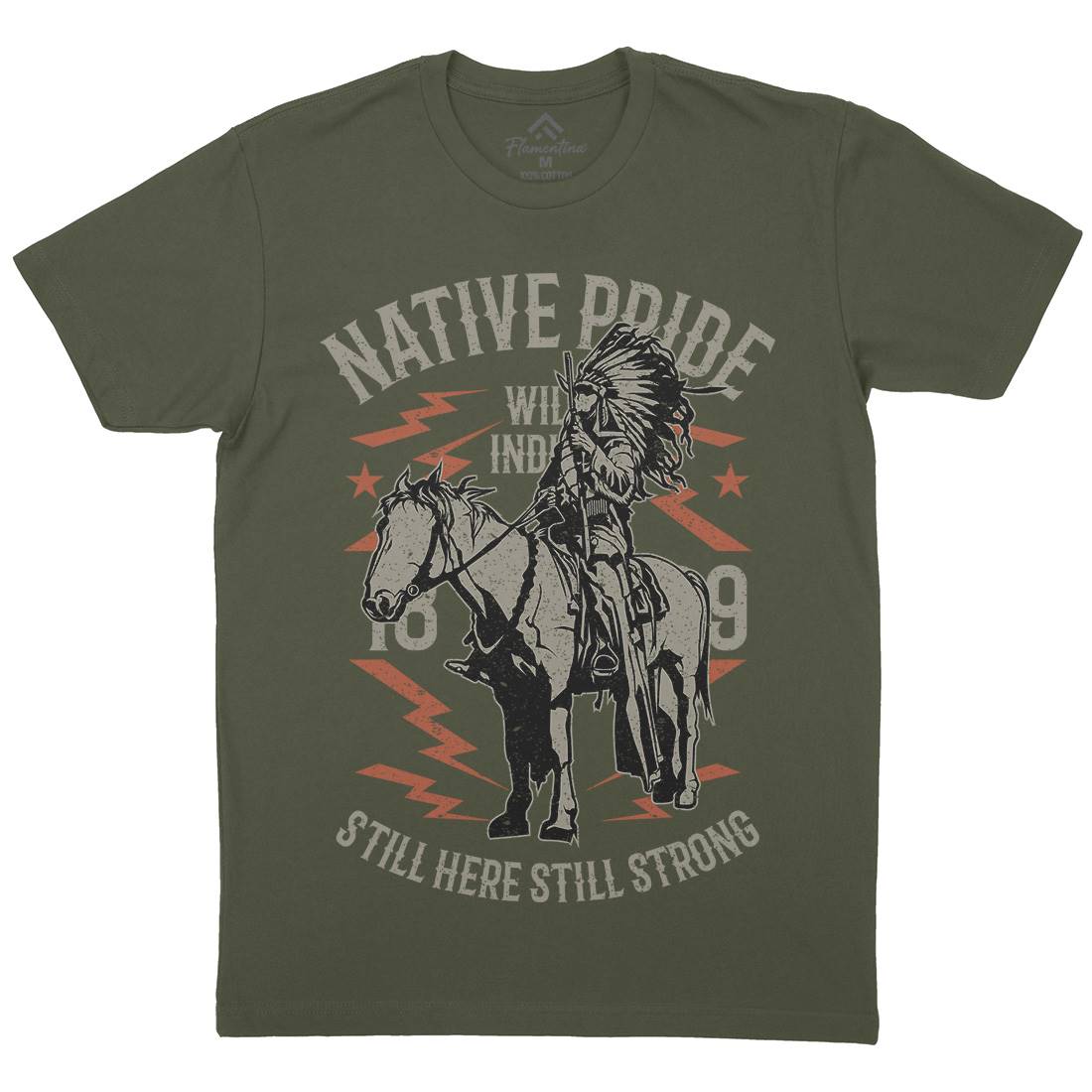 Native Pride Mens Organic Crew Neck T-Shirt American A724