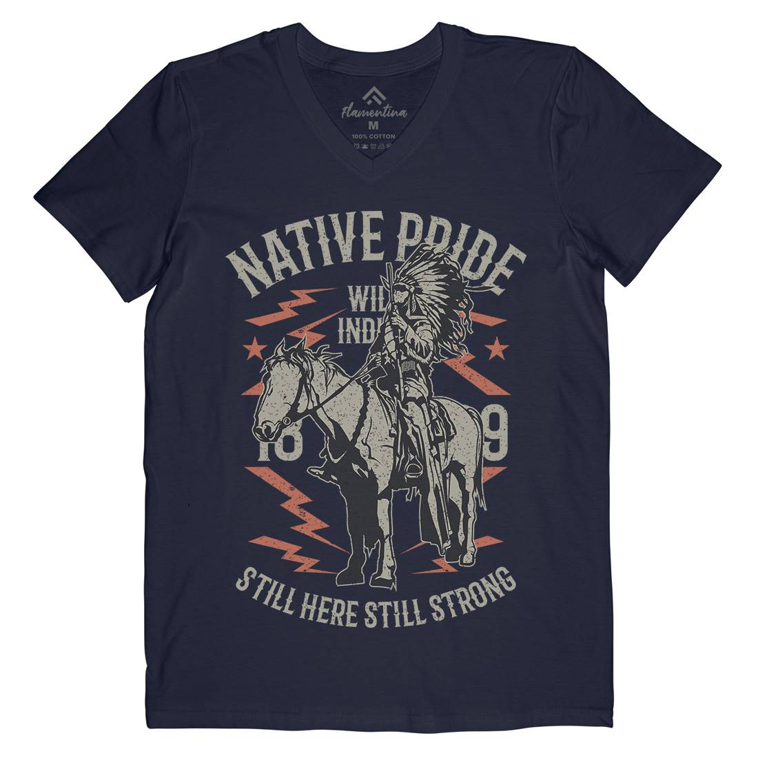 Native Pride Mens V-Neck T-Shirt American A724
