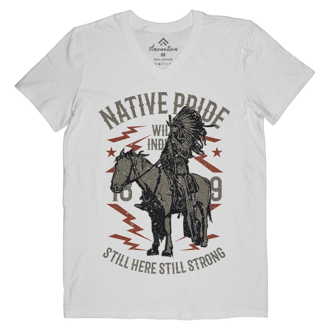 Native Pride Mens V-Neck T-Shirt American A724