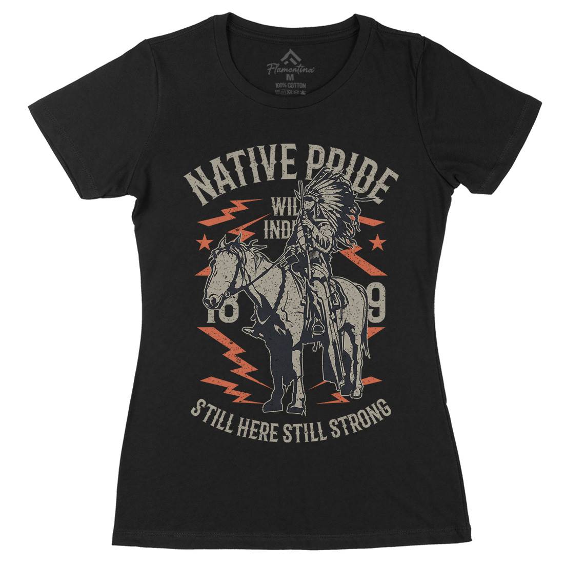 Native Pride Womens Organic Crew Neck T-Shirt American A724