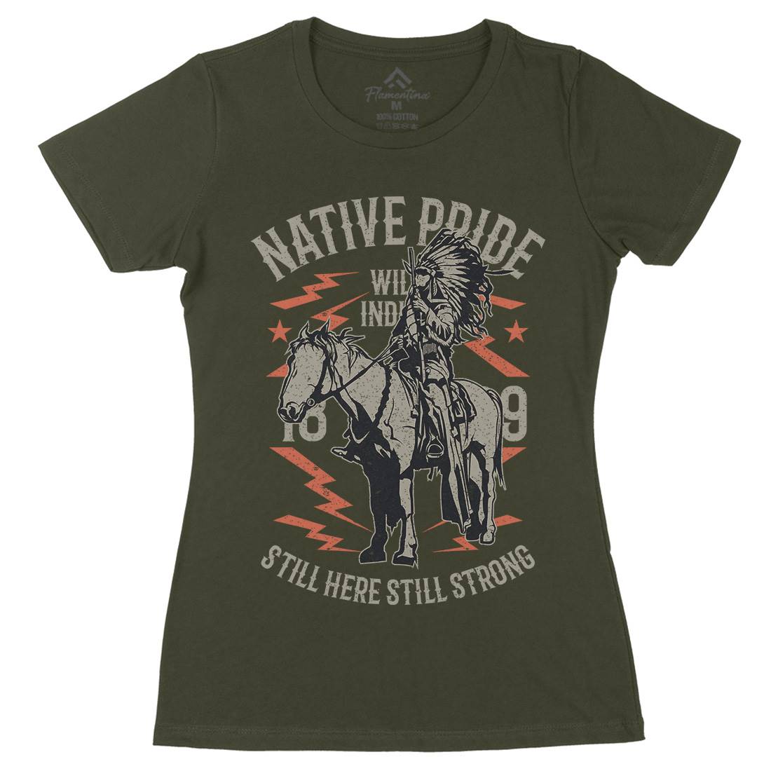 Native Pride Womens Organic Crew Neck T-Shirt American A724